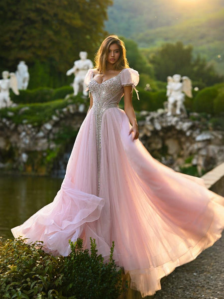 Genevieve Sharaé — Handcrafted embellished couture evening gown — Style SH11608