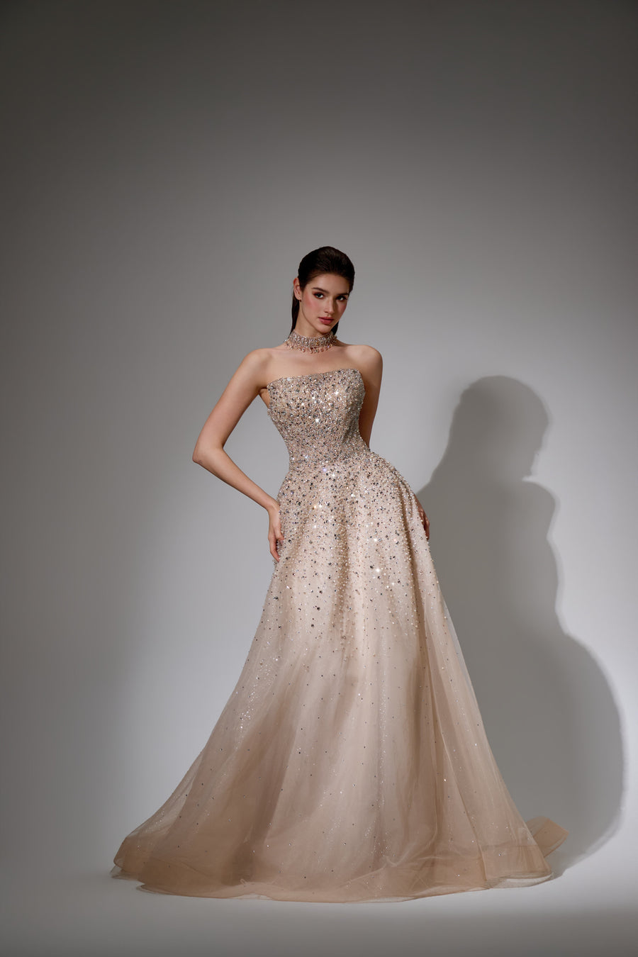 Arielle Sharaé — Handcrafted embellished couture evening gown — Style SH12020, alternate view 2