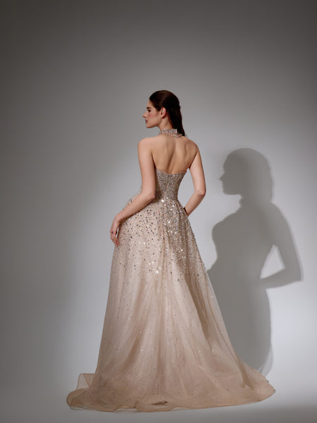 Arielle Sharaé — Handcrafted embellished couture evening gown — Style SH12020, alternate view 4