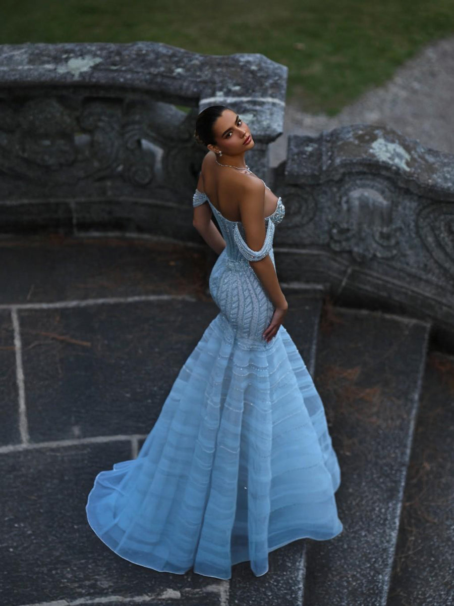 Celestia Sharaé — Handcrafted embellished couture evening gown — Style SH12043, alternate view 2