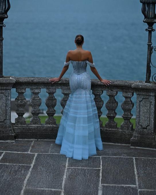 Celestia Sharaé — Handcrafted embellished couture evening gown — Style SH12043, alternate view 3