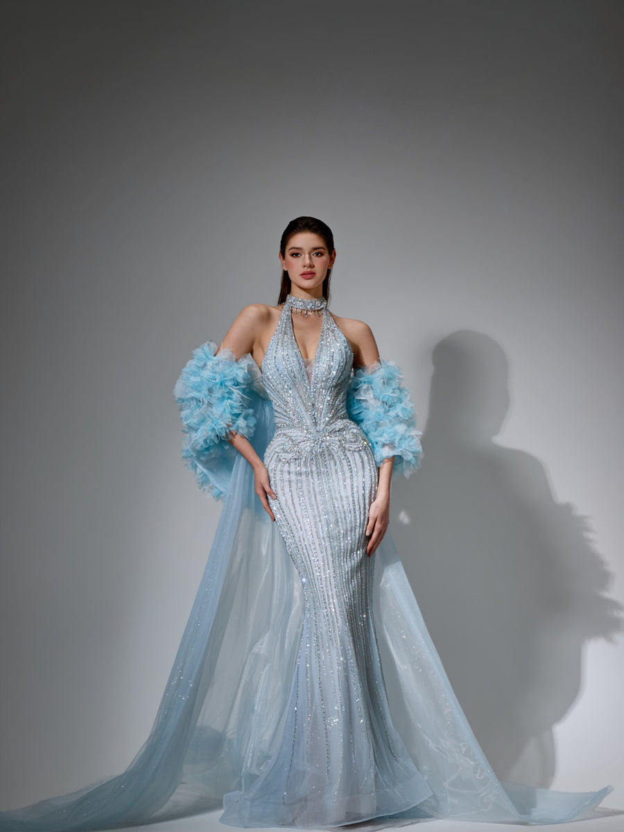 Theodora Sharaé — Handcrafted embellished couture evening gown — Style SH12045, alternate view 6