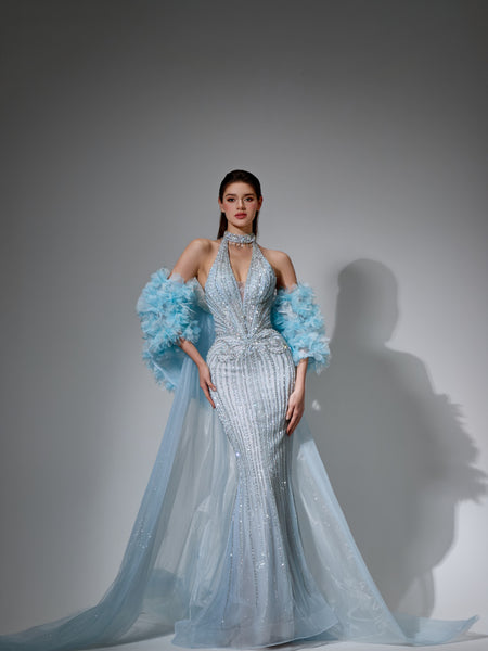 Theodora Sharaé — Handcrafted embellished couture evening gown — Style SH12045, alternate view 6
