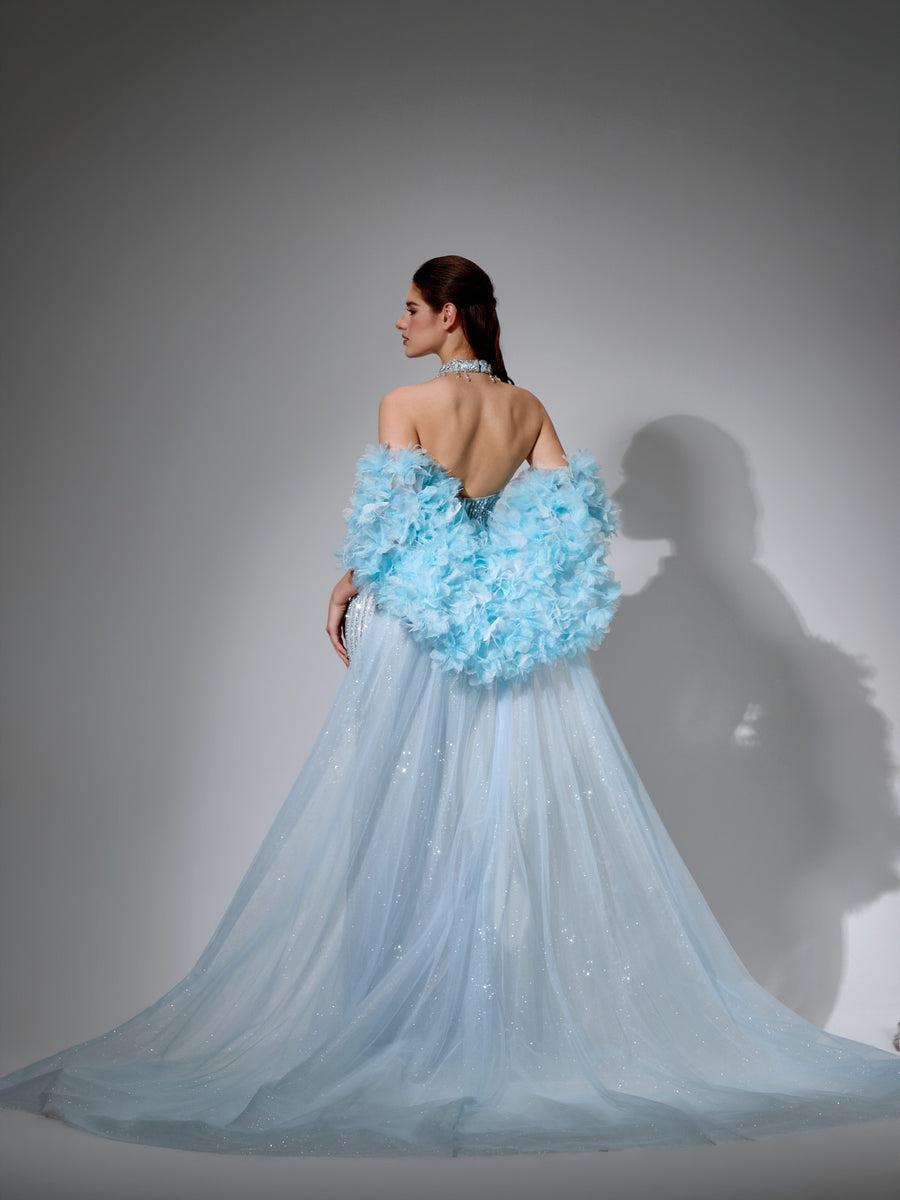 Theodora Sharaé — Handcrafted embellished couture evening gown — Style SH12045, alternate view 8