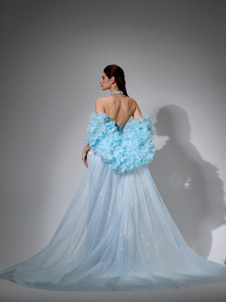 Theodora Sharaé — Handcrafted embellished couture evening gown — Style SH12045, alternate view 8