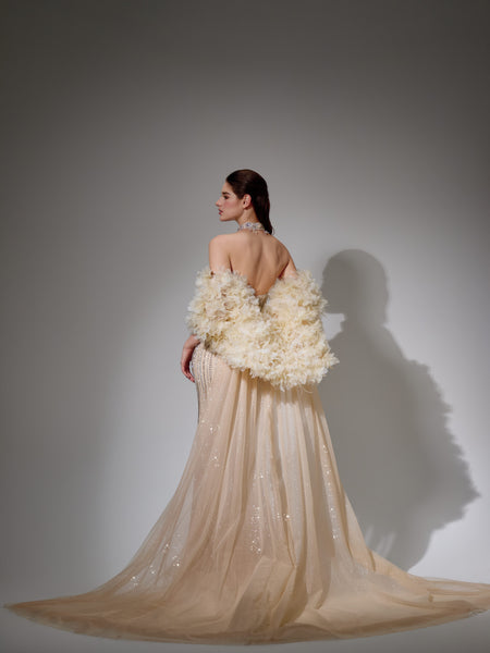 Theodora Sharaé — Handcrafted embellished couture evening gown — Style SH12045, alternate view 11