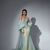 Theodora Sharaé — Handcrafted embellished couture evening gown — Style SH12045, alternate view 12