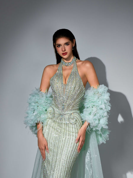 Theodora Sharaé — Handcrafted embellished couture evening gown — Style SH12045, alternate view 13