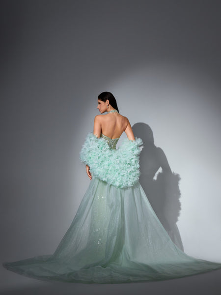Theodora Sharaé — Handcrafted embellished couture evening gown — Style SH12045, alternate view 14