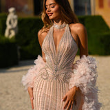 Theodora Sharaé — Handcrafted embellished couture evening gown — Style SH12045