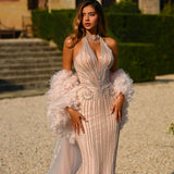 Theodora Sharaé — Handcrafted embellished couture evening gown — Style SH12045, alternate view 3