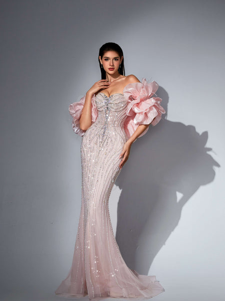 Octavia Sharaé — Handcrafted embellished couture evening gown — Style SH12049, alternate view 7