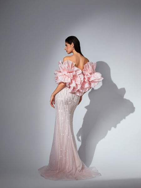 Octavia Sharaé — Handcrafted embellished couture evening gown — Style SH12049, alternate view 9