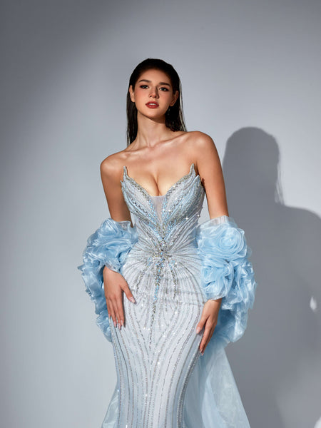 Samara Sharaé — Handcrafted embellished couture evening gown — Style SH12052, alternate view 6