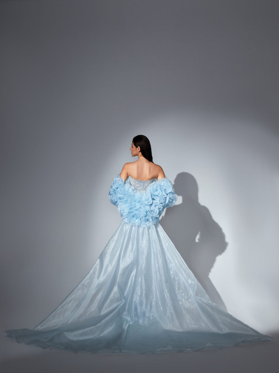 Samara Sharaé — Handcrafted embellished couture evening gown — Style SH12052, alternate view 7
