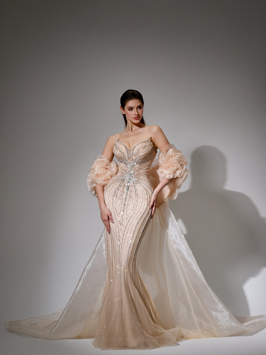Samara Sharaé — Handcrafted embellished couture evening gown — Style SH12052, alternate view 8