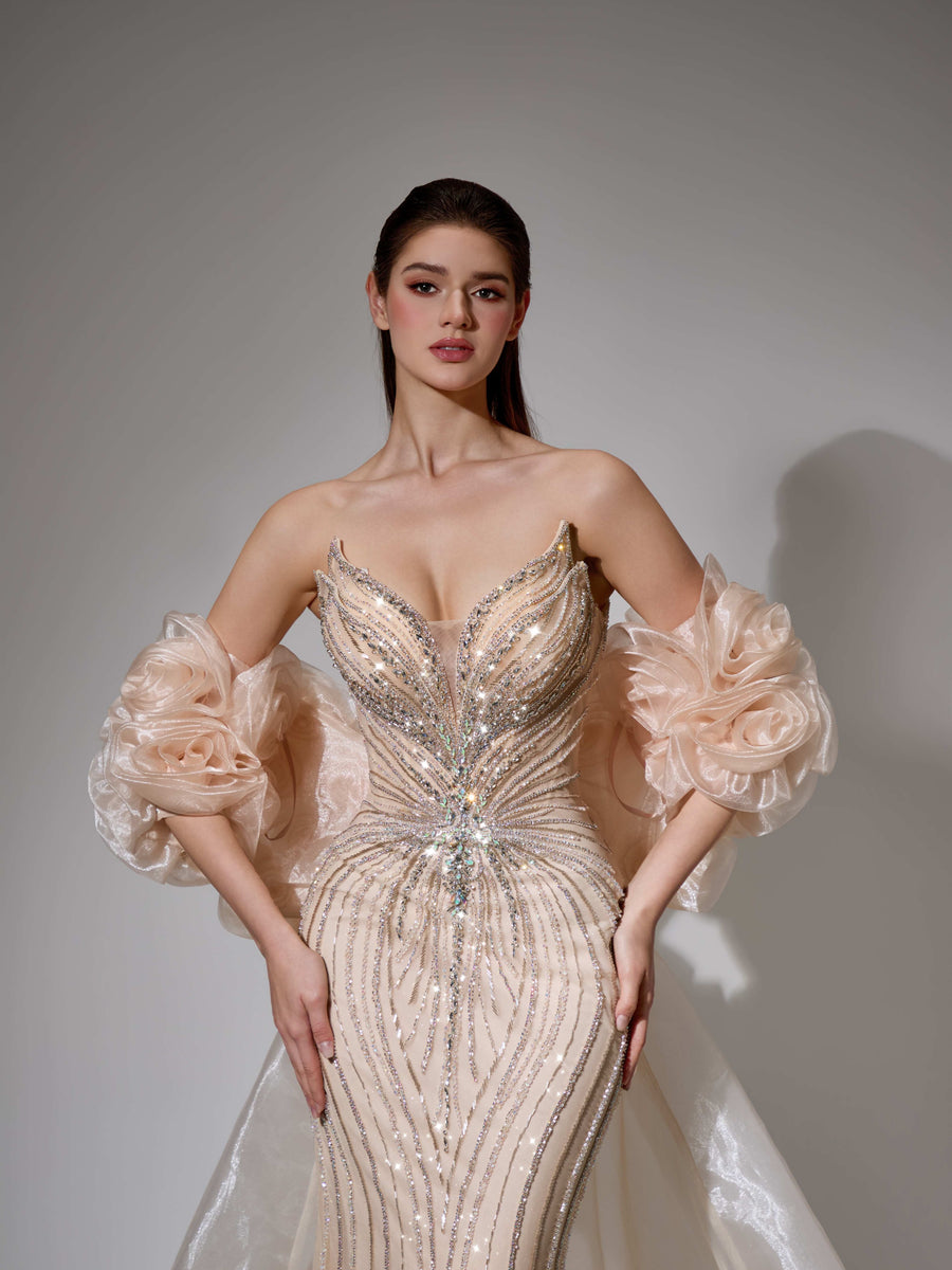 Samara Sharaé — Handcrafted embellished couture evening gown — Style SH12052, alternate view 9