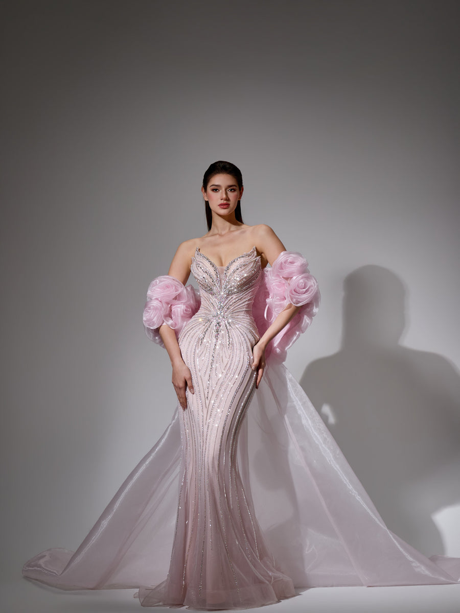 Samara Sharaé — Handcrafted embellished couture evening gown — Style SH12052, alternate view 11