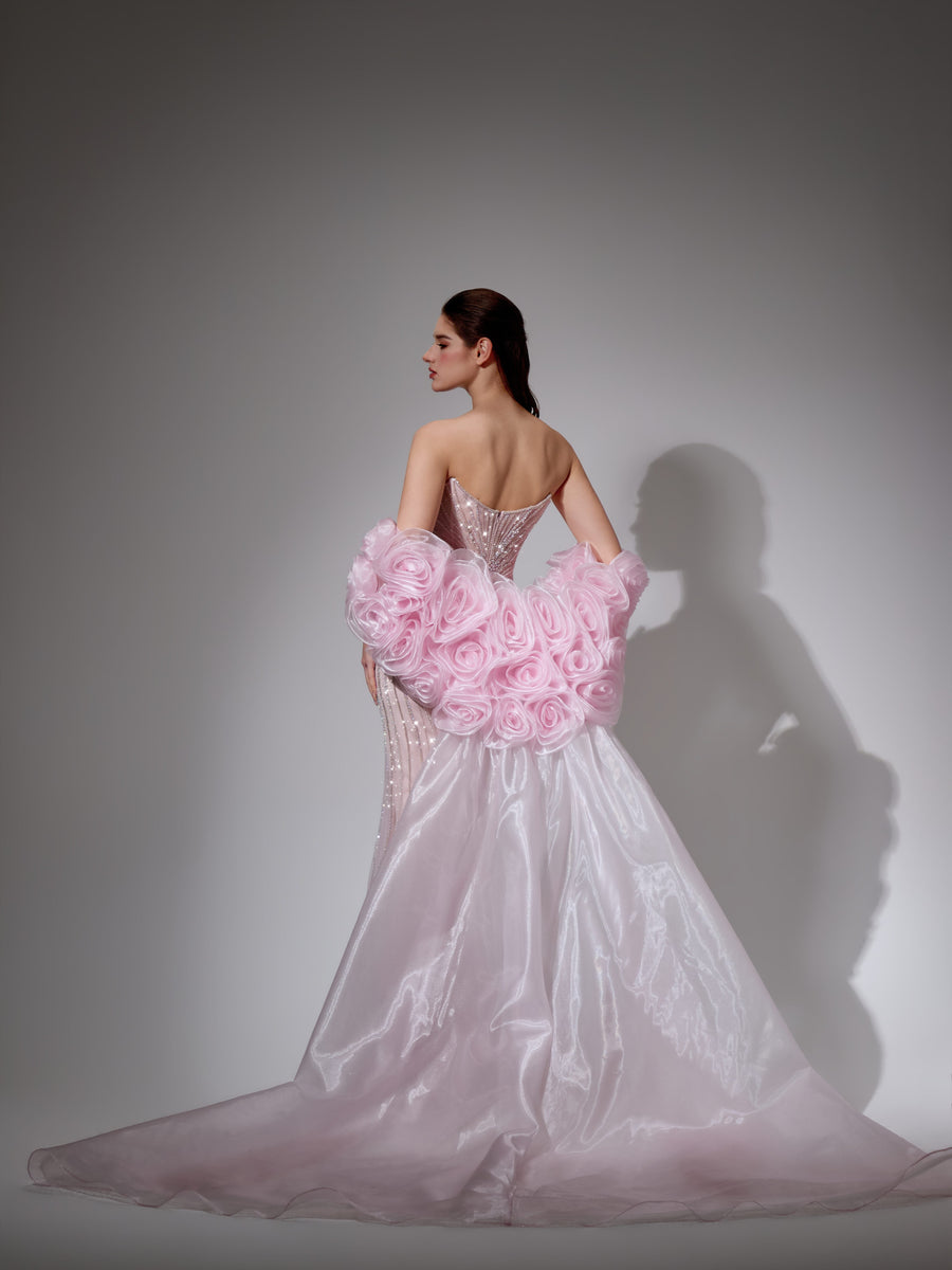 Samara Sharaé — Handcrafted embellished couture evening gown — Style SH12052, alternate view 13