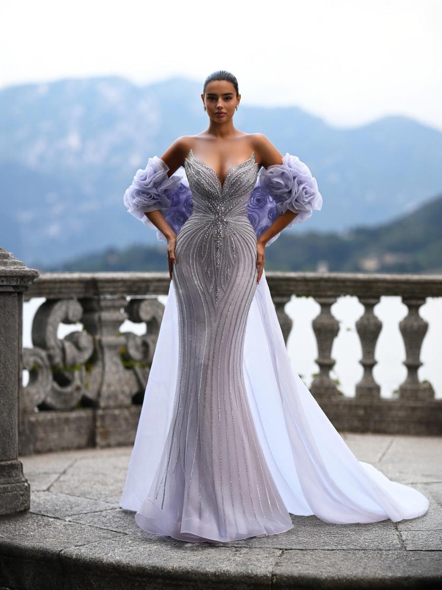 Samara Sharaé — Handcrafted embellished couture evening gown — Style SH12052, alternate view 2