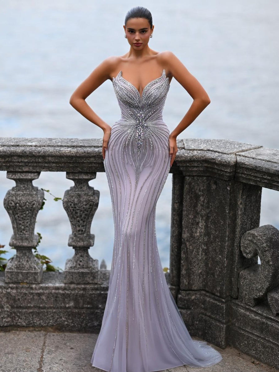 Samara Sharaé — Handcrafted embellished couture evening gown — Style SH12052, alternate view 4