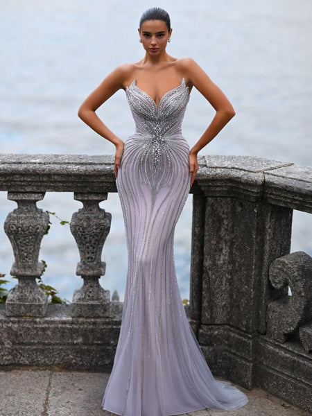 Samara Sharaé — Handcrafted embellished couture evening gown — Style SH12052, alternate view 4