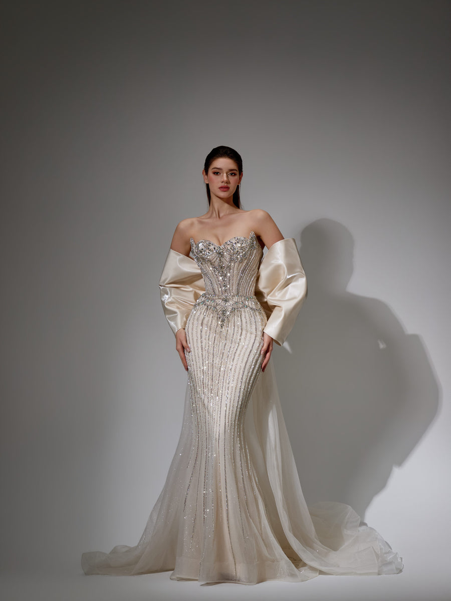 Arabella Sharaé — Handcrafted embellished couture evening gown — Style SH12053, alternate view 3