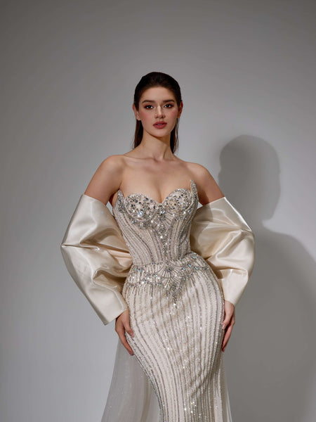 Arabella Sharaé — Handcrafted embellished couture evening gown — Style SH12053, alternate view 8