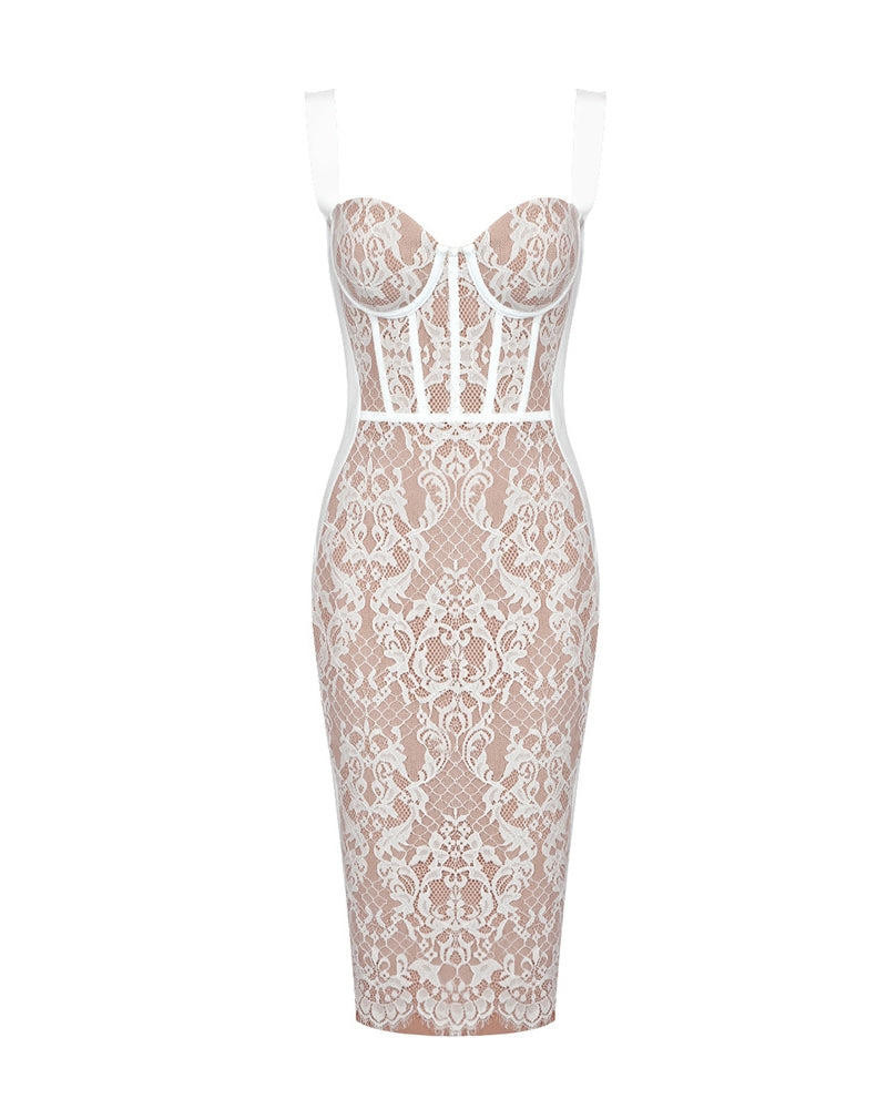 Evangeline Fontaine — Black Lace Midi Bandage Dress, alternate view 8