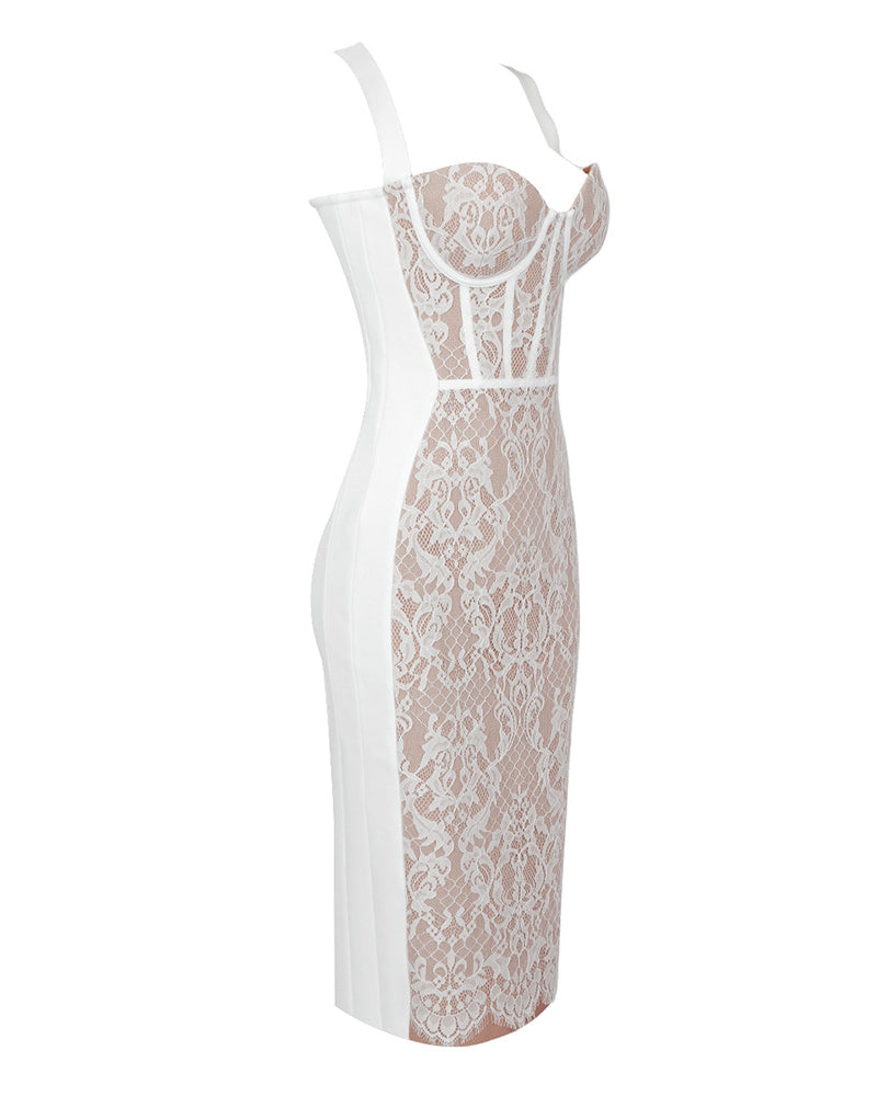 Evangeline Fontaine — Black Lace Midi Bandage Dress, alternate view 5