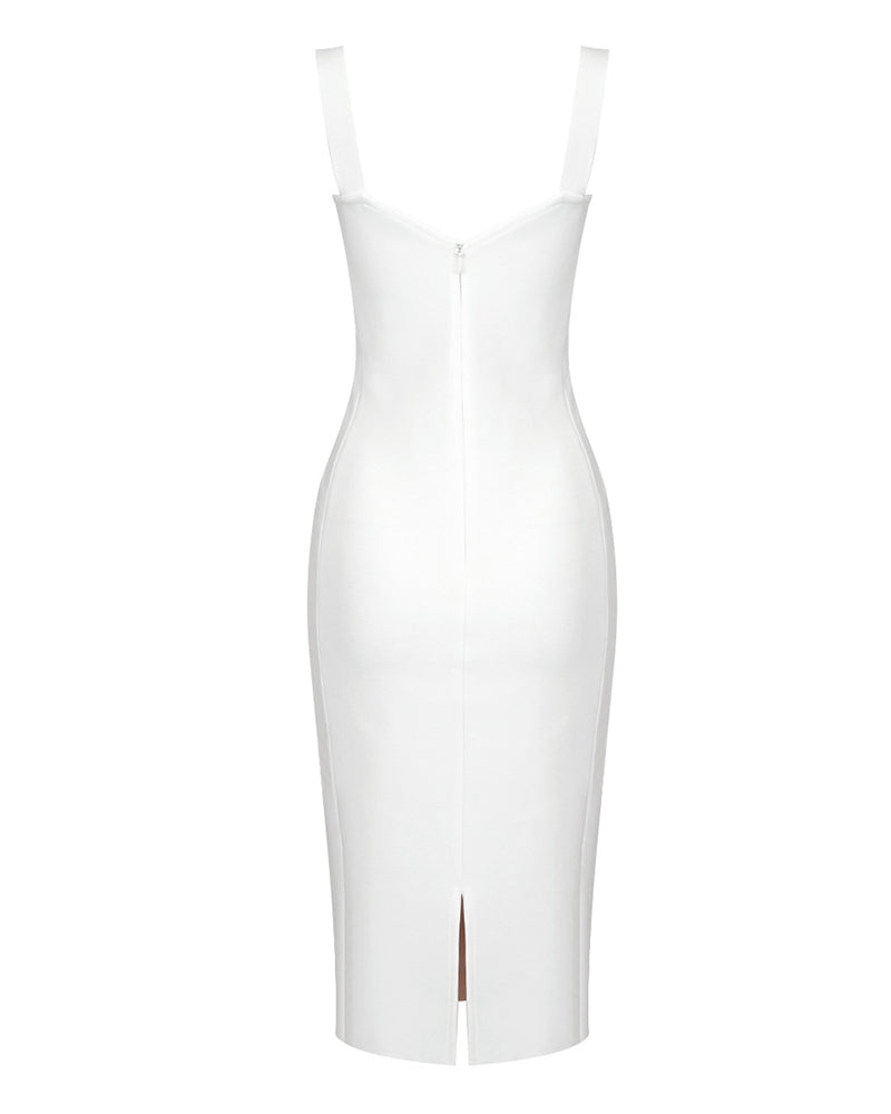 Black Lace Midi Bandage Dress