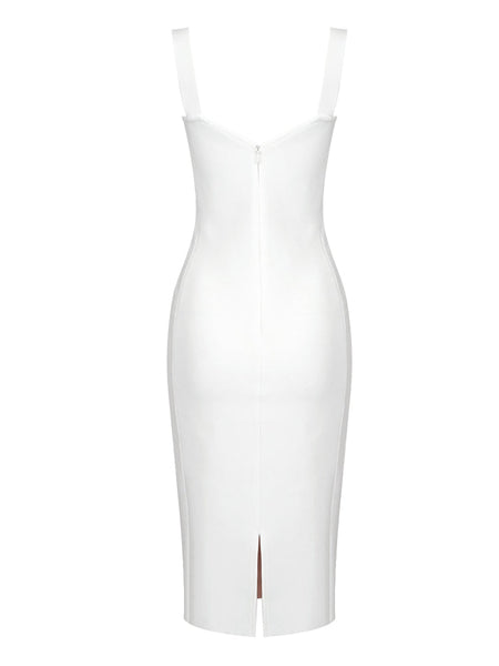 Black Lace Midi Bandage Dress