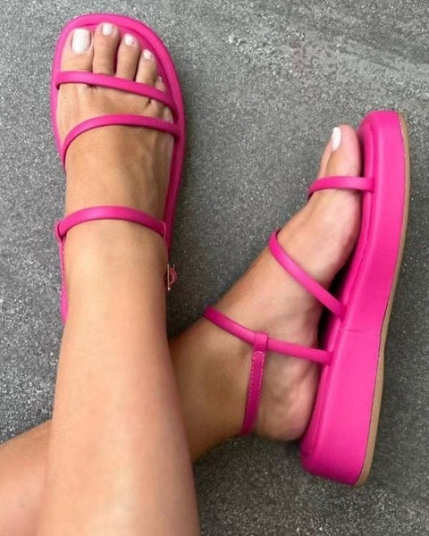 Strappy Sandals Square Toe Buckle Shoes Women Platform Beach Shoes - Opulent EmpireStrappy Sandals Square Toe Buckle Shoes Women Platform Beach ShoesOpulent Empire4