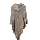 Striped Fringe Hem Hooded Poncho - Opulent EmpireStriped Fringe Hem Hooded PonchoOpulent EmpireClothing