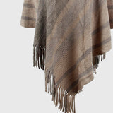 Striped Fringe Hem Hooded Poncho - Opulent EmpireStriped Fringe Hem Hooded PonchoOpulent EmpireClothing