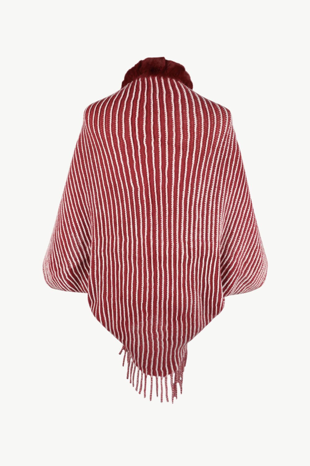 Striped Open Front Fringe Poncho - Opulent EmpireStriped Open Front Fringe PonchoOpulent EmpireClothing