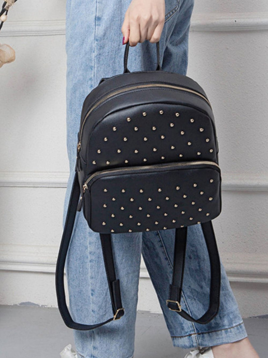 Studded PU Leather Backpack - Opulent EmpireStudded PU Leather BackpackOpulent Empire