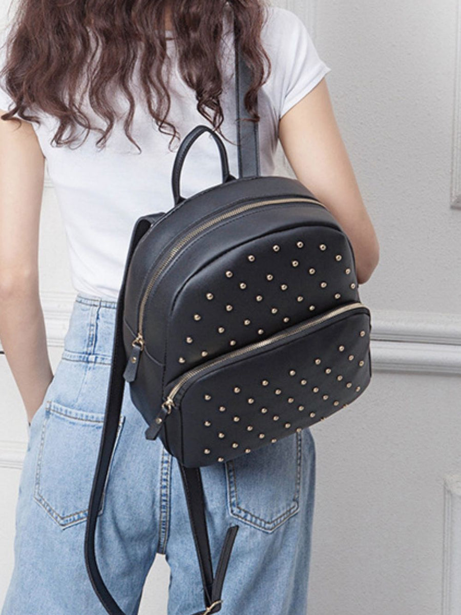 Studded PU Leather Backpack - Opulent EmpireStudded PU Leather BackpackOpulent Empire