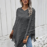 Texture Fringe Hem Poncho - Opulent EmpireTexture Fringe Hem PonchoOpulent EmpireClothing