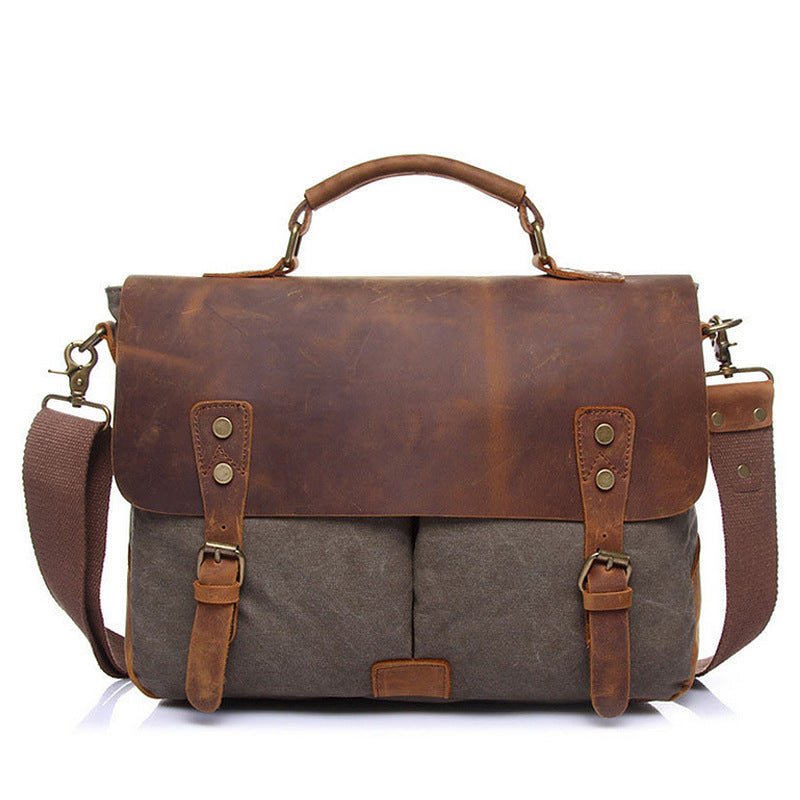 The cross-border supply man satchel canvas bag computer bag retro with Crazy Horse male package Amazon explosion - Opulent EmpireThe cross-border supply man satchel canvas bag computer bag retro with Crazy Horse male package Amazon explosionOpulent EmpireMen Bags