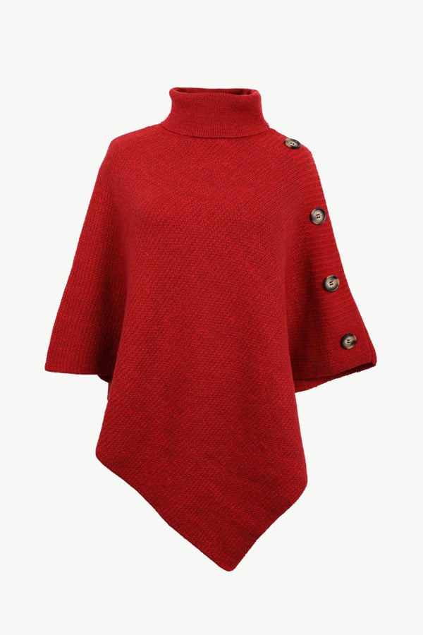 Turtleneck Buttoned Poncho - Opulent EmpireTurtleneck Buttoned PonchoOpulent EmpireClothing