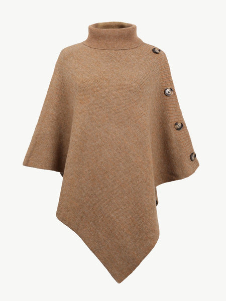 Turtleneck Buttoned Poncho - Opulent EmpireTurtleneck Buttoned PonchoOpulent EmpireClothing