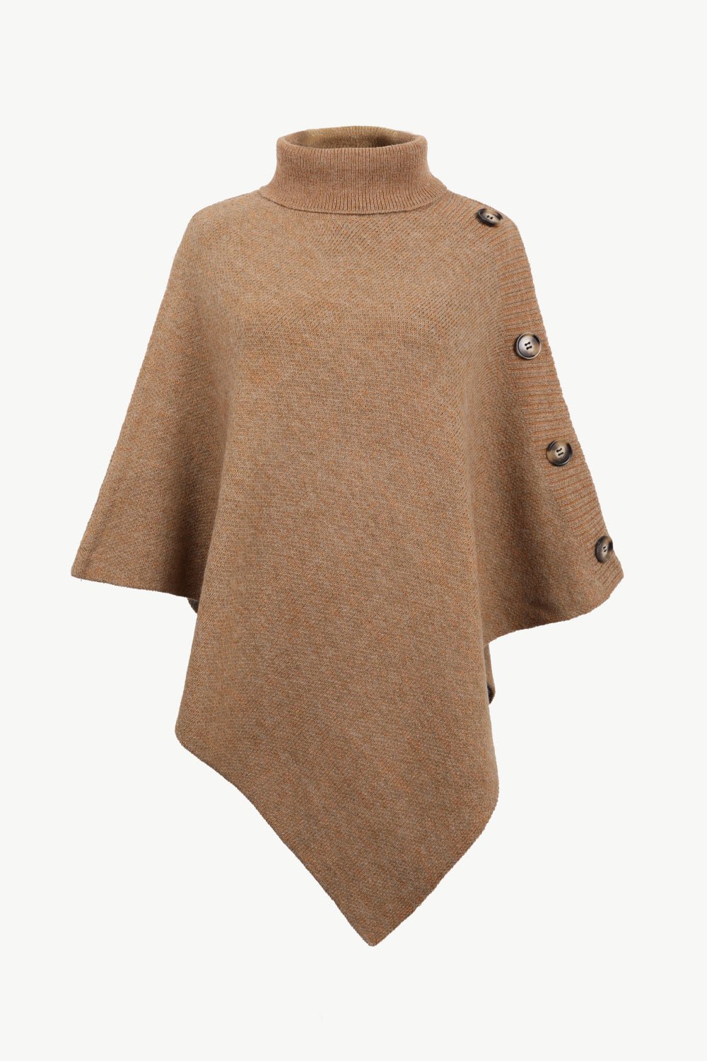 Turtleneck Buttoned Poncho - Opulent EmpireTurtleneck Buttoned PonchoOpulent EmpireClothing