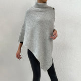 Turtleneck Buttoned Poncho - Opulent EmpireTurtleneck Buttoned PonchoOpulent EmpireClothing