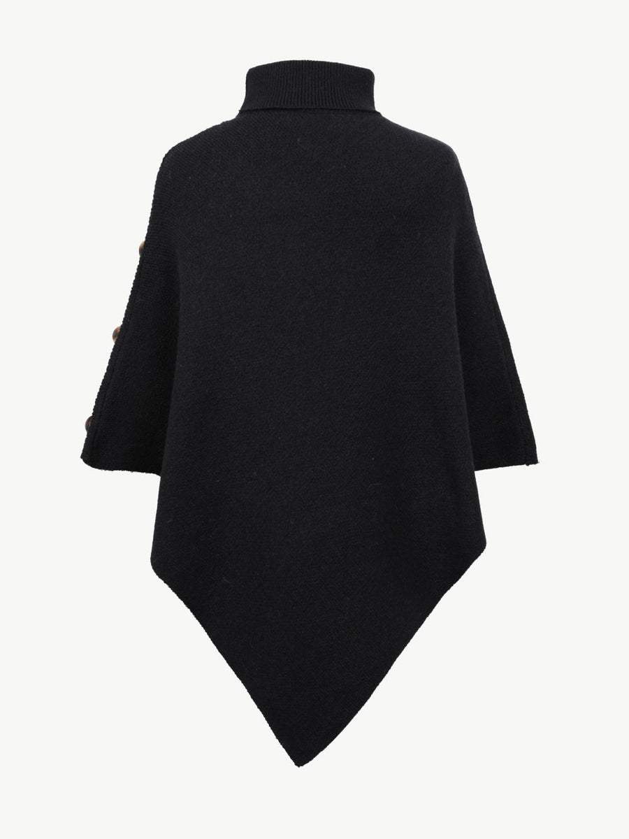 Turtleneck Buttoned Poncho - Opulent EmpireTurtleneck Buttoned PonchoOpulent EmpireClothing