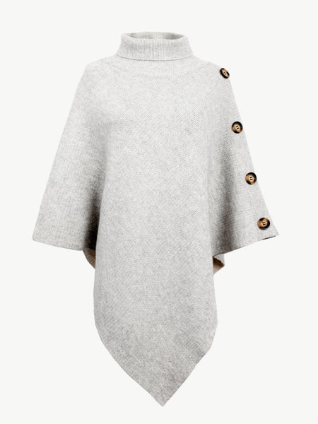 Turtleneck Buttoned Poncho - Opulent EmpireTurtleneck Buttoned PonchoOpulent EmpireClothing