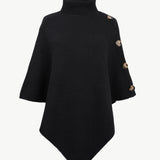 Turtleneck Buttoned Poncho - Opulent EmpireTurtleneck Buttoned PonchoOpulent EmpireClothing