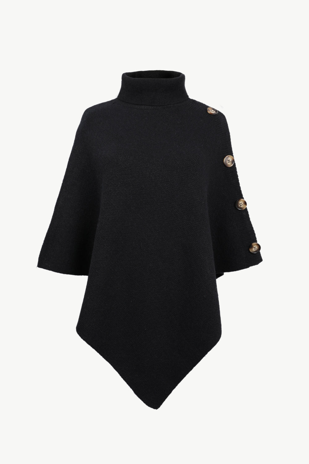 Turtleneck Buttoned Poncho - Opulent EmpireTurtleneck Buttoned PonchoOpulent EmpireClothing