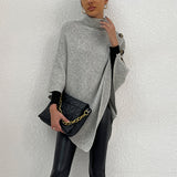 Turtleneck Buttoned Poncho - Opulent EmpireTurtleneck Buttoned PonchoOpulent EmpireClothing