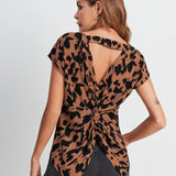 Twisted Open Back Blouse - Opulent EmpireTwisted Open Back BlouseOpulent Empire